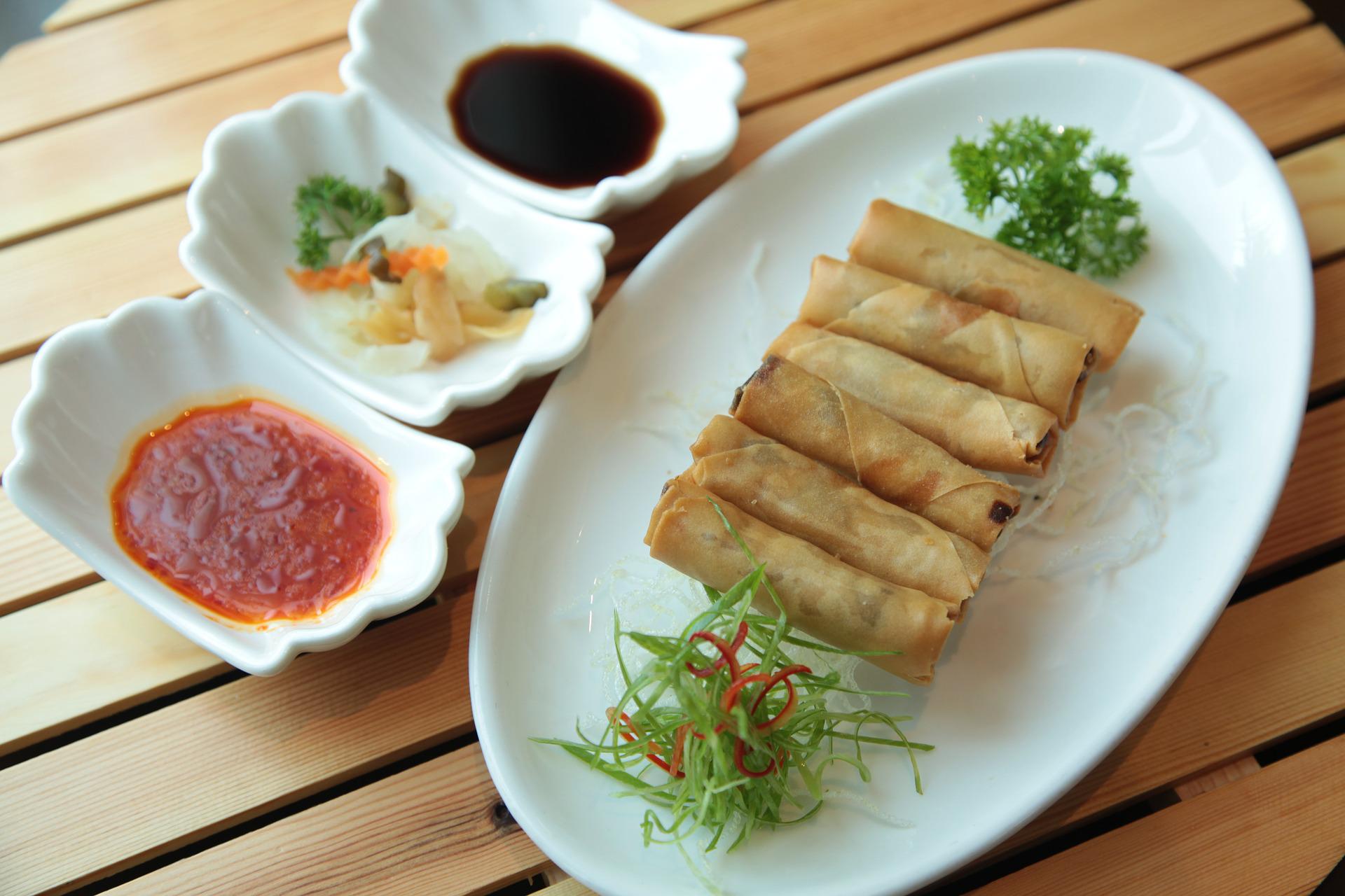 Plated Spring Rolls