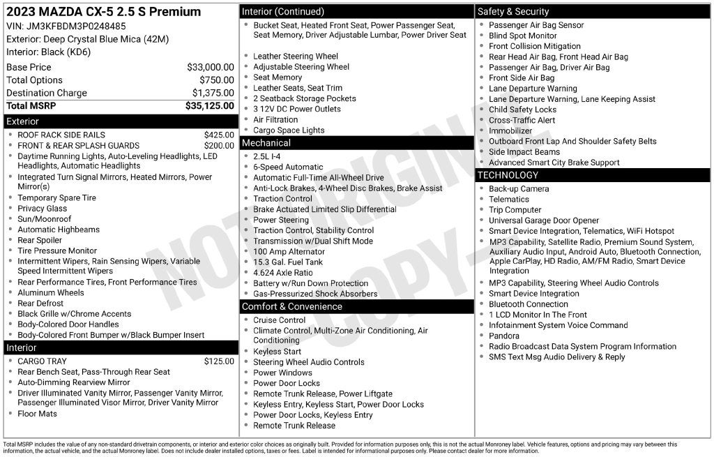 2023 Mazda Mazda CX-5 2.5 S Premium Package