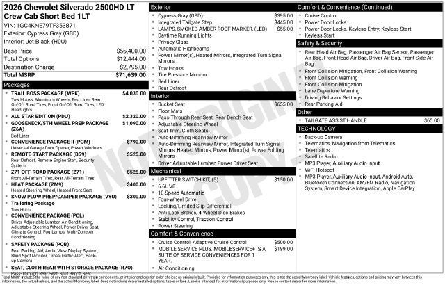2026 Chevrolet Silverado 2500 HD LT