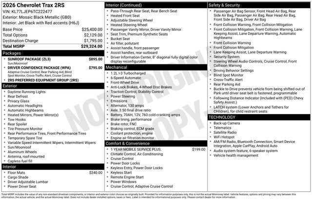 2026 Chevrolet Trax 2RS