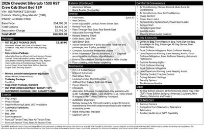 2026 Chevrolet Silverado 1500 RST