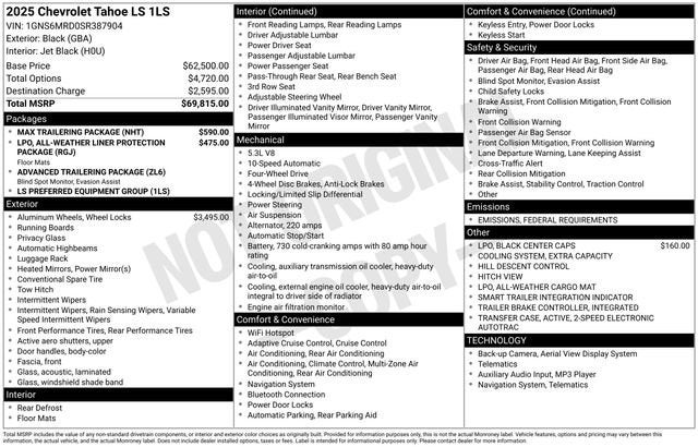 2025 Chevrolet Tahoe LS