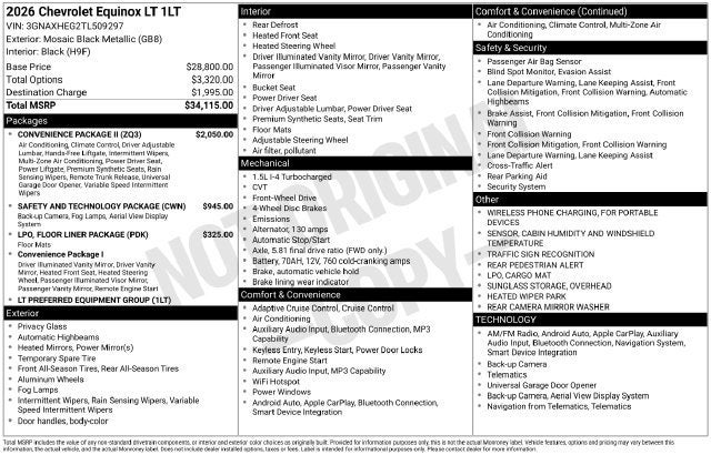 2026 Chevrolet Equinox LT