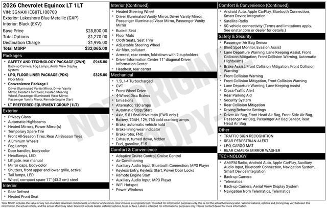 2026 Chevrolet Equinox LT