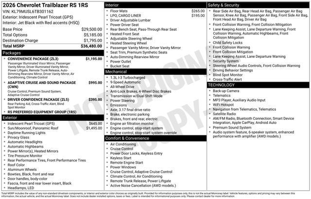 2026 Chevrolet Trailblazer RS
